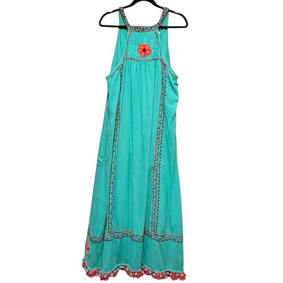 Lula Soul Celebrate Embroidered Floral Sleeveless BOHO Maxi Dress Womens Size 2X - Picture 5 of 11